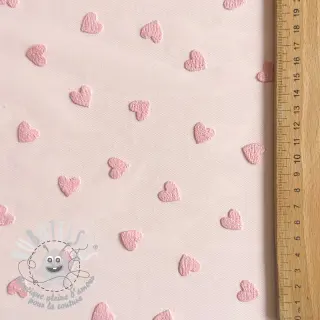 Tulle pour jupe tutu Flock shiny hearts old pink