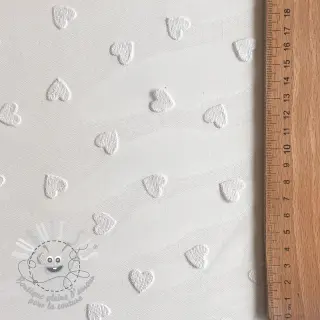 Tulle pour jupe tutu Flock shiny hearts offwhite