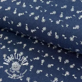 JEANS STRETCH Small retro flowers dark jeans