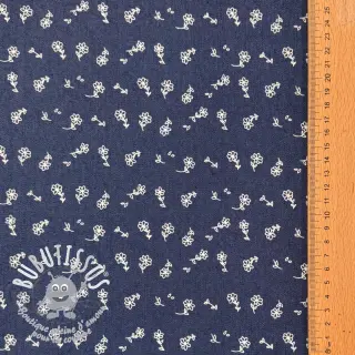 JEANS STRETCH Small retro flowers dark jeans