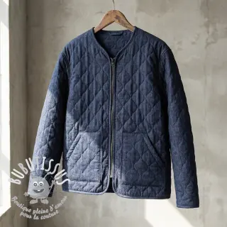 Tissu matelassé JEANS marine