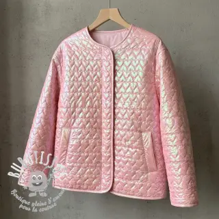 Tissu matelassé Fancy hearts light pink