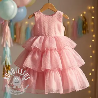 Tulle pour jupe tutu DOTS pink