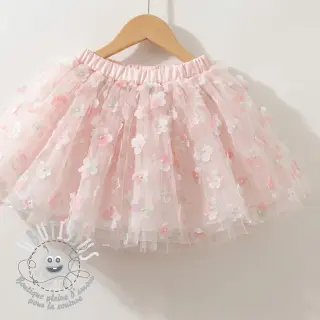 Tulle pour jupe tutu RETRO Flowers lavender