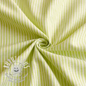 Tissu mélange lin et cotton Stripe lime