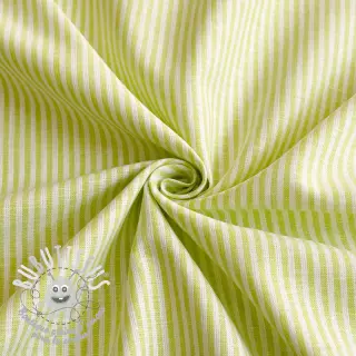 Tissu mélange lin et cotton Stripe lime