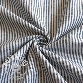 Tissu mélange lin et cotton Stripe navy
