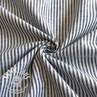 Tissu mélange lin et cotton Stripe navy
