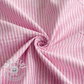 Tissu mélange lin et cotton Stripe fuchsia