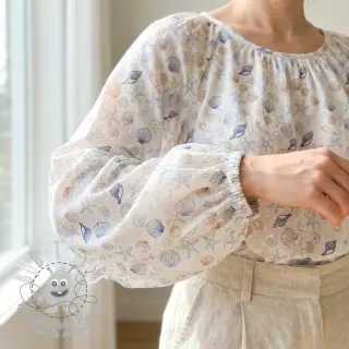 Tissu coton DOBBY Shells digital print