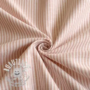 Tissu mélange lin et cotton Stripe rose