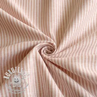Tissu mélange lin et cotton Stripe rose
