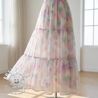 Tissu coton VOILE Feathers digital print