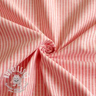 Tissu mélange lin et cotton Stripe salmon