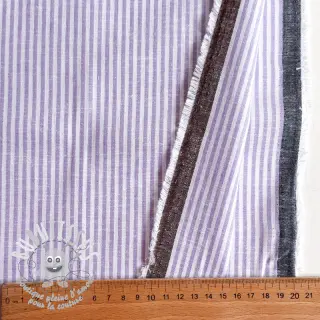 Tissu mélange lin et cotton Stripe purple