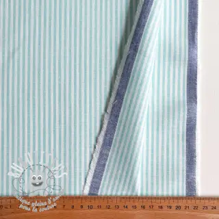 Tissu mélange lin et cotton Stripe mint