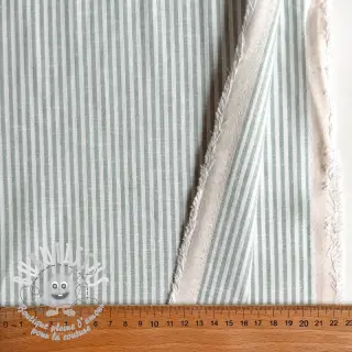 Tissu mélange lin et cotton Stripe pastel green