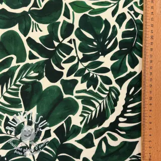 Tissu déco Big leaves green digital print
