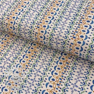 Tissu déco Linenlook Blue pattern digital print