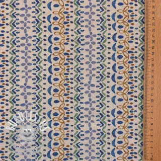 Tissu déco Linenlook Blue pattern digital print