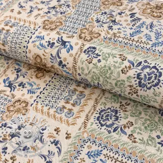 Tissu déco Linenlook Blue heritage digital print