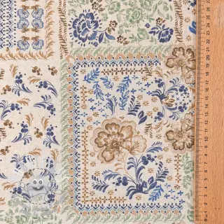 Tissu déco Linenlook Blue heritage digital print