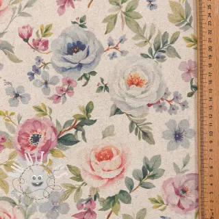 Tissu déco Linenlook Romance digital print
