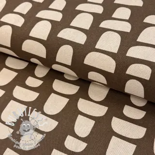 Tissu déco Linenlook Abstract brown