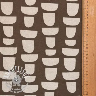 Tissu déco Linenlook Abstract brown