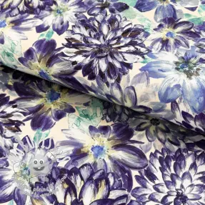 Tissu déco Peony blue digital print
