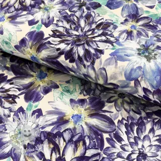 Tissu déco Peony blue digital print