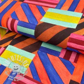 Tissu déco Stripes multi digital print