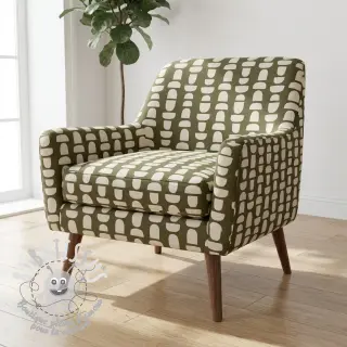 Tissu déco Linenlook Abstract green