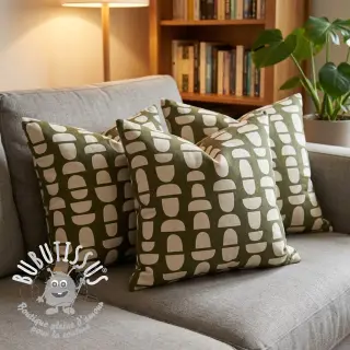 Tissu déco Linenlook Abstract green