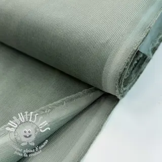 Tissu velours cotelé fin sage