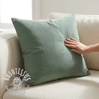 Tissu velours cotelé fin sage