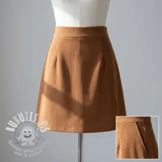 Tissu velours cotelé fin caramel