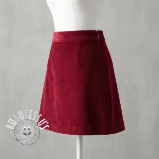 Tissu velours cotelé fin dark red
