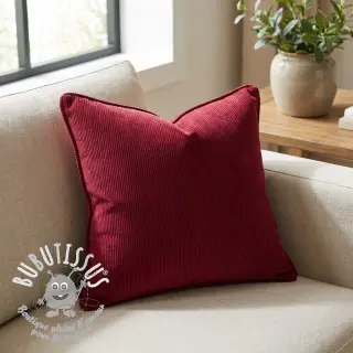 Tissu velours cotelé fin dark red