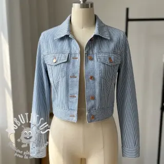 JEANS DENIM 8.5 OZ Small stripe light blue