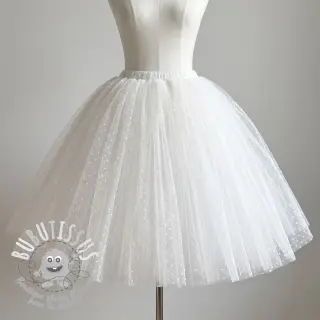 Tulle pour jupe tutu DOTS white