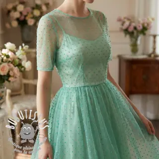 Tulle pour jupe tutu DOTS mint