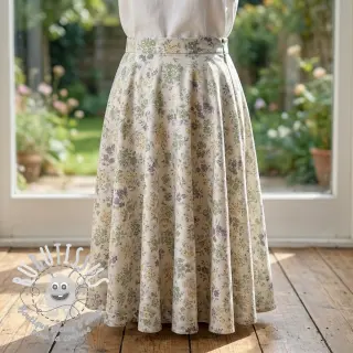 Lyocell avec lin et soie Retro Flowers design D