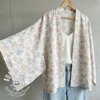 Lyocell avec lin et soie Retro Flowers design E