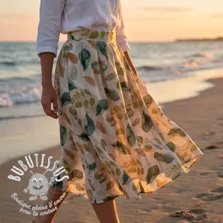 Lyocell avec lin et soie Retro Flowers design A