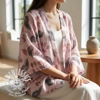 Lyocell avec lin et soie Retro Flowers design B