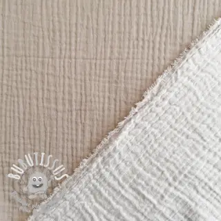 Tissu double gaze/mousseline DOUBLE FACE pebble