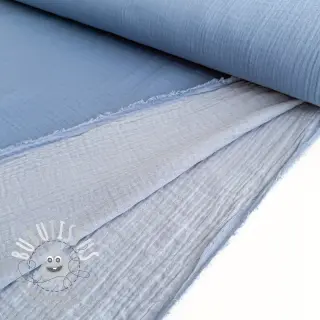 Tissu double gaze/mousseline DOUBLE FACE cloud blue