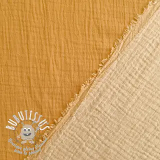 Tissu double gaze/mousseline DOUBLE FACE old yellow