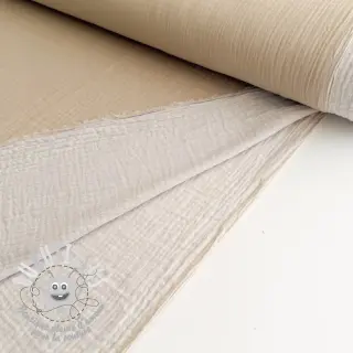 Tissu double gaze/mousseline DOUBLE FACE sand